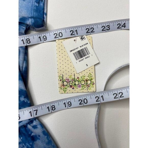 Be‎ Bop Hoodie Dress Juniors' Small Blue Tie Dyed Stretchy Drawstring Pullover - Picture 8 of 11